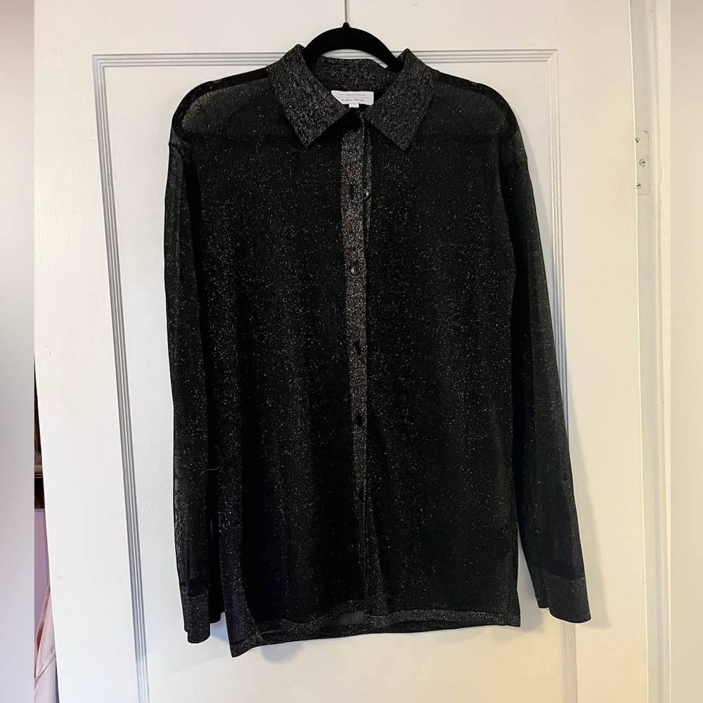 & Other Stories sheer sparkly black blouse